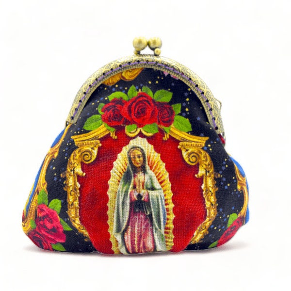 Vierge Marie - porte-monnaie en tissu - parfait petit cadeau - joli sac à main rétro avec imprimé religieux