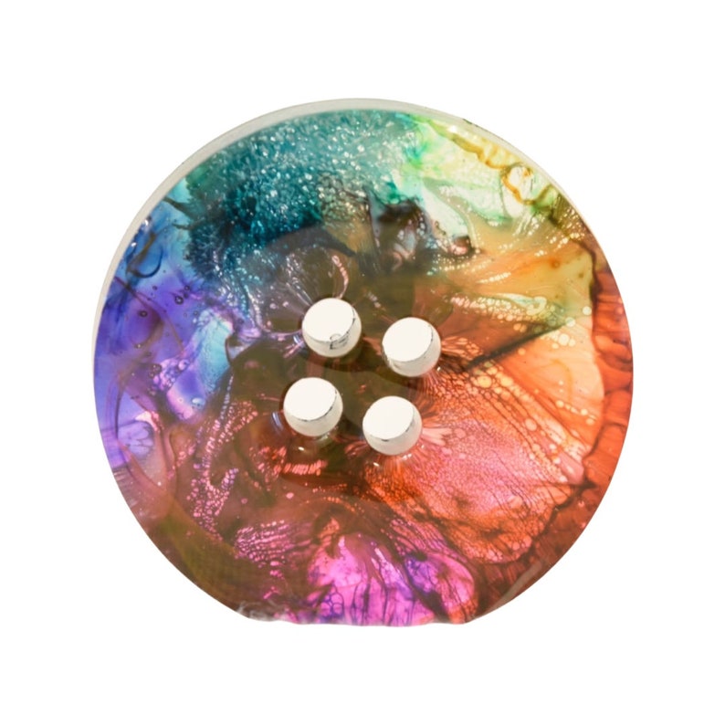 Handmade Watercolour Buttons, Unique Resin Ink Design, Perfect for Crafting & Fashion, Artisanal Gift image 8