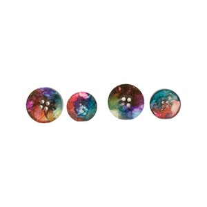 Handmade Watercolour Buttons, Unique Resin Ink Design, Perfect for Crafting & Fashion, Artisanal Gift image 9