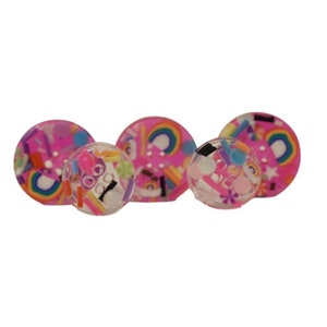 Handmade Birthday Buttons - Epoxy Resin with Colourful Sprinkles, Perfect for Customizing Clothes & Crafts