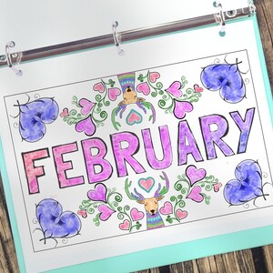 FEBRUARY Habit Tracker Coloring Page Printable - Etsy