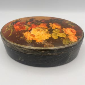 Vintage Floral Lacquer Box: Chateaucore Vanity Decor