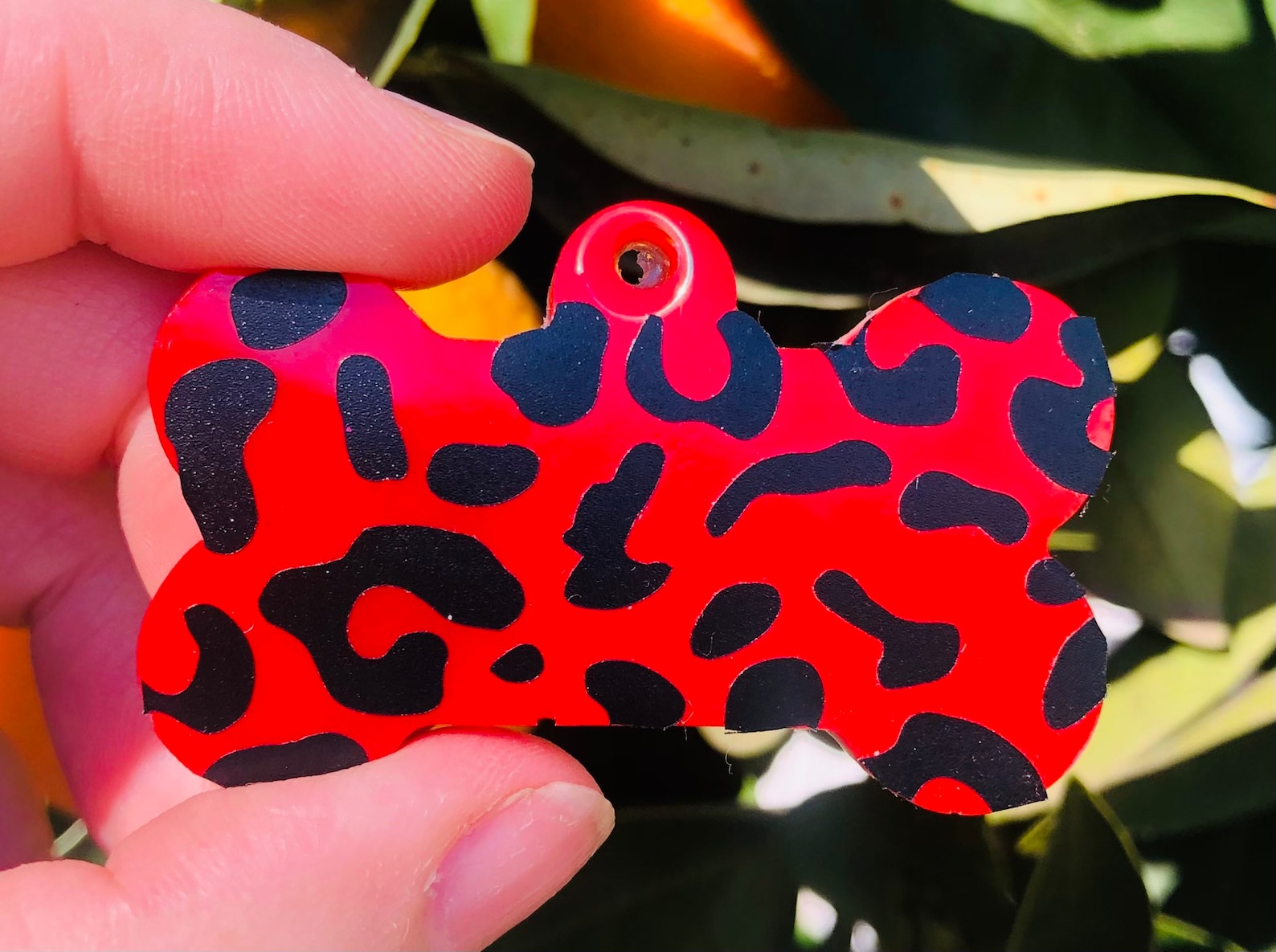 Cheetah Print Custom Dog Name Tag Resin Pet Tags ID Etsy Singapore