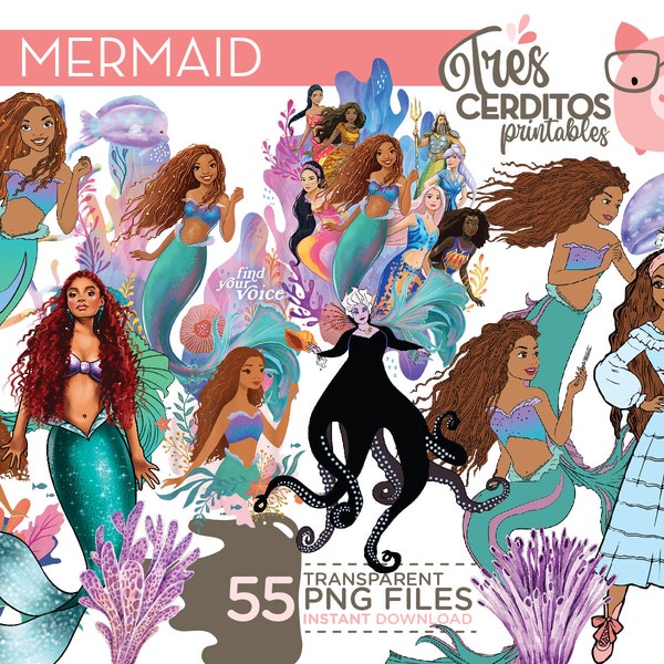African Mermaid PNG Files, Little Mermaid 2023 PNG, African Girl Magic, African Girl Mermaid Png, Little Mermaid Digital, Instand Download