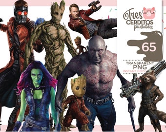 65 Guardian of the galaxy Png Images, Guardian of the galaxy Birthday Printable Digital, Guardian of the galaxy characters, INSTANT download
