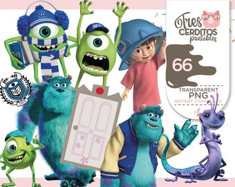 Monsters INC Png Images, Monster inc sullivan mike Birthday Printable Digital, Monsters in university characters png, INSTANT download