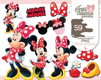 59 Mouse girl red Png Images, mouse ears red Printable Digital png Cliparts, digital files INSTANT download