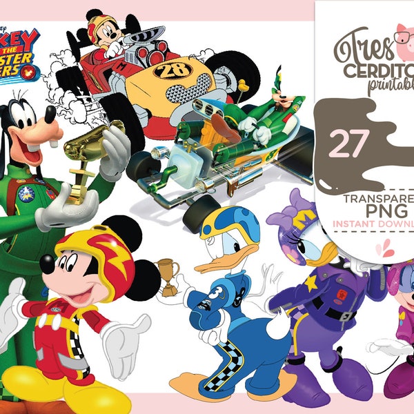 27 Mouse and Roadster Racers Clipart PNG, Mouse Car Race, Mouse Roadster Cake Topper, Mouse Racers Gifts, Mouse Sublimation