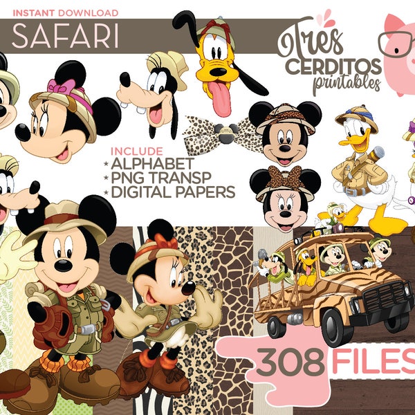 308 BUNDLE files mouse Friends Safari Png Images + Digital papers + Alphabet, mouse Files HD, mouse digital paper, mouse Alphabet