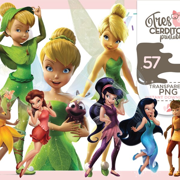 57 Tinkerbell PNG Clipart images, Tinkerbell Images files PNG transparent HD, Instant Download,