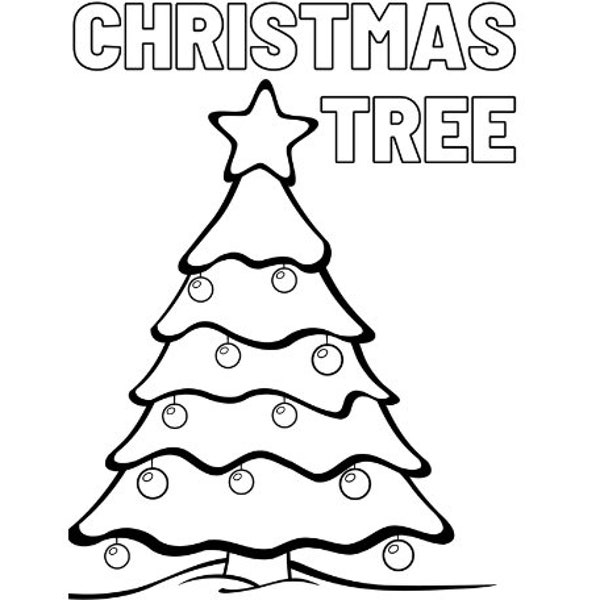 Christmas Tree Coloring Page/Preschool Christmas Coloring Page