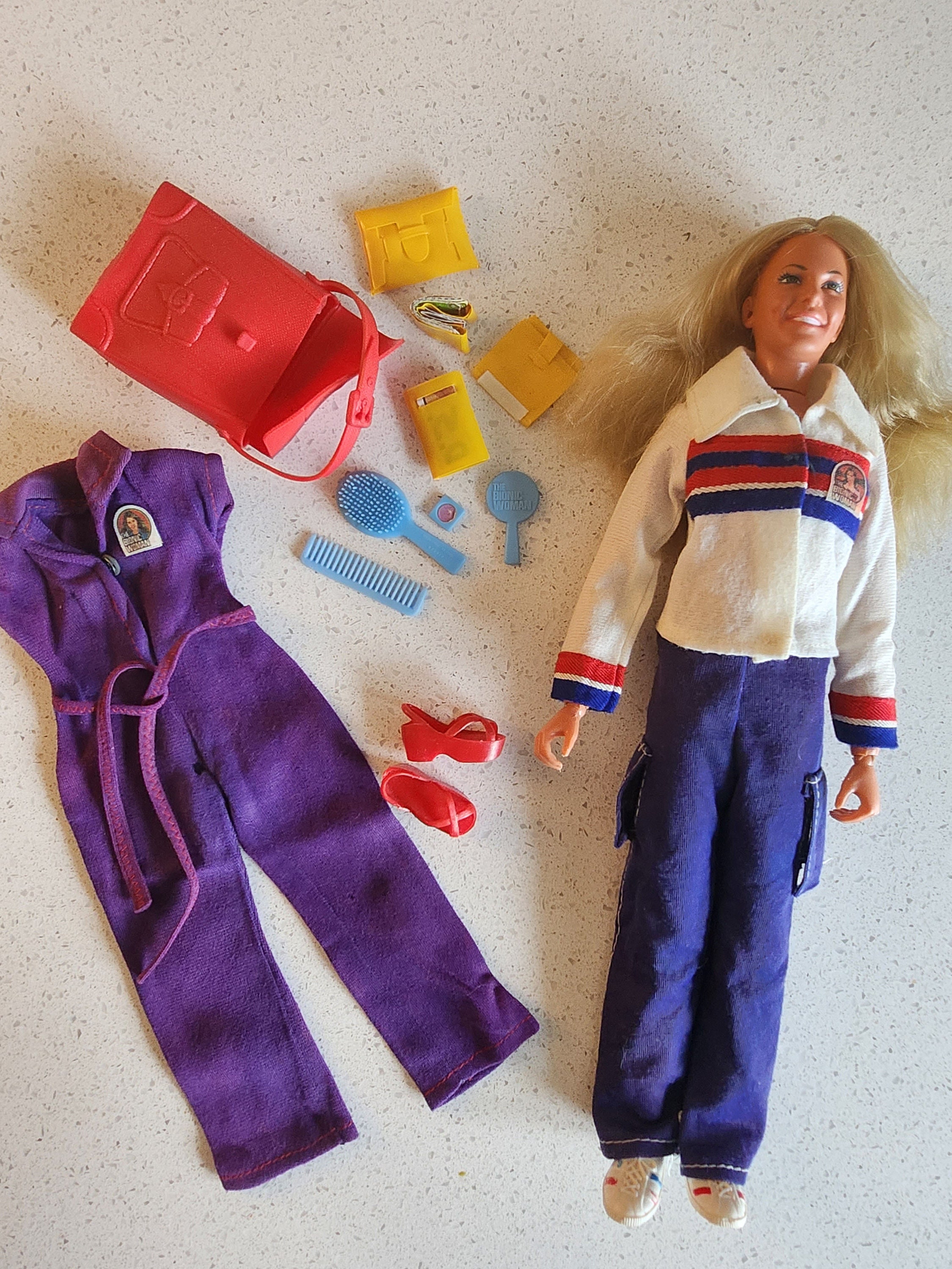 Vintage Bionic Woman Lindsay Wagner Doll Action Figure Kenner With Huge  Rare Clothes Outfits Lot Limelight Dress More -  UK