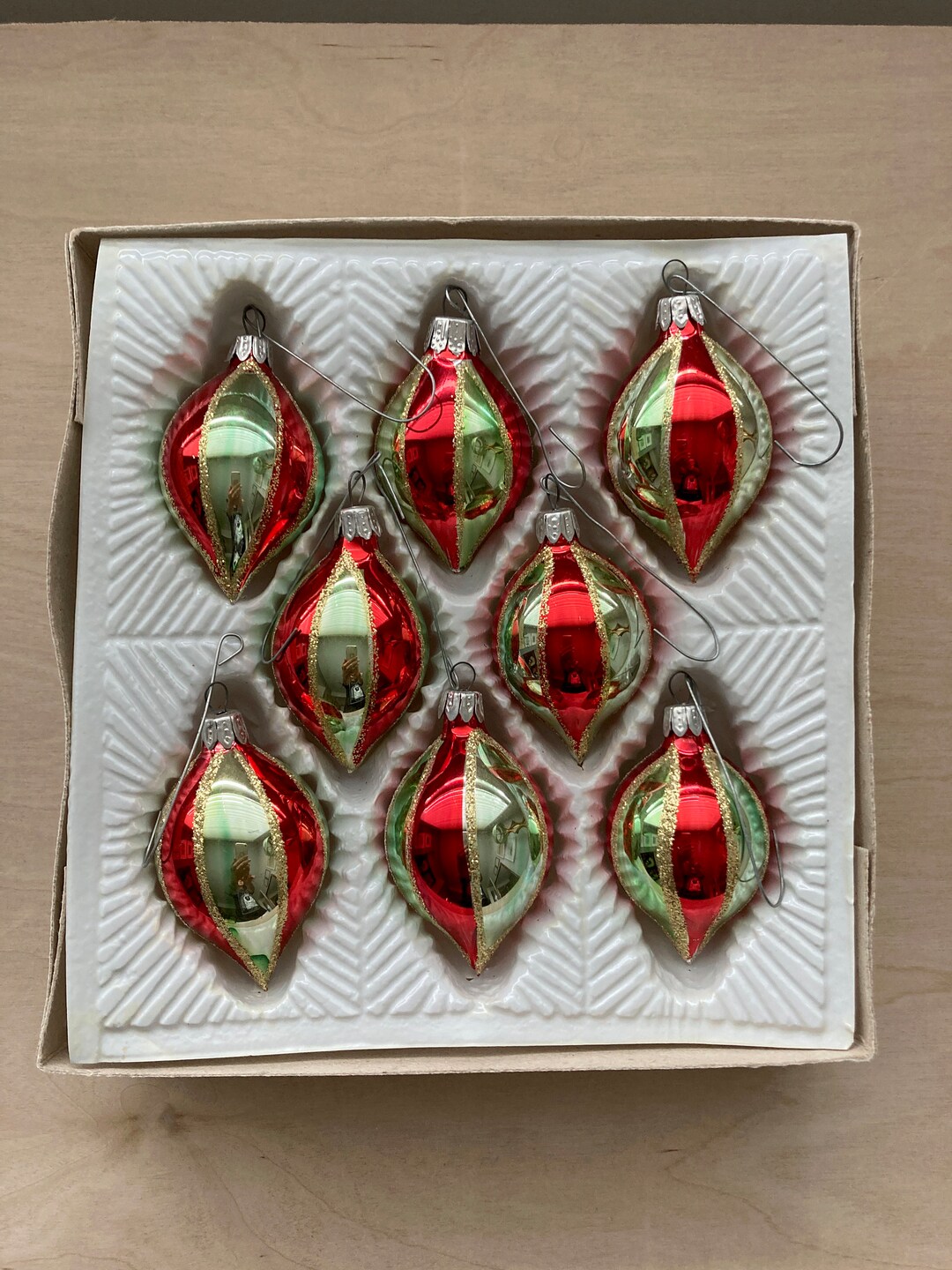 Vintage Christmas Ornaments Hand Decorated Glass Ornaments Etsy