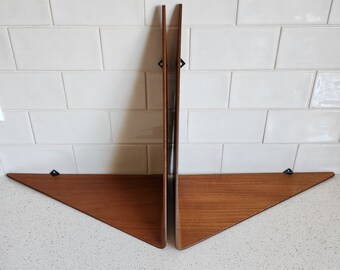 MCM teak Butterfly shelves, Poul Cadovius for Cado Denmark, pair of wall shelves, mcm, midcentury, iconic design, home decor