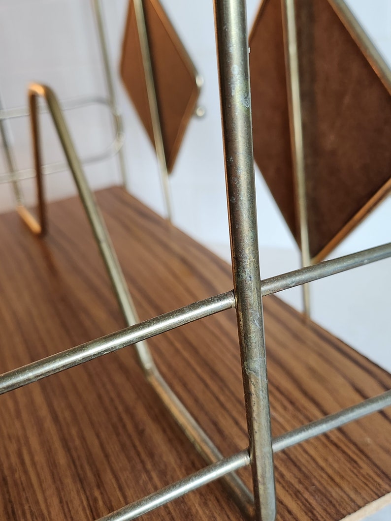 MCM Magazine Rack Metal With Wood Handle Laminate Accents - Etsy