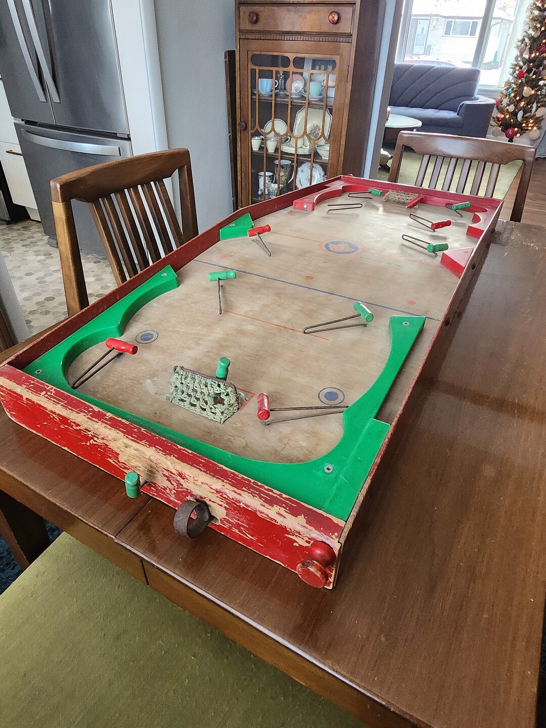 1950s Tabletop Hockey Game, Munro Games Canada, Wood With Metal Levers