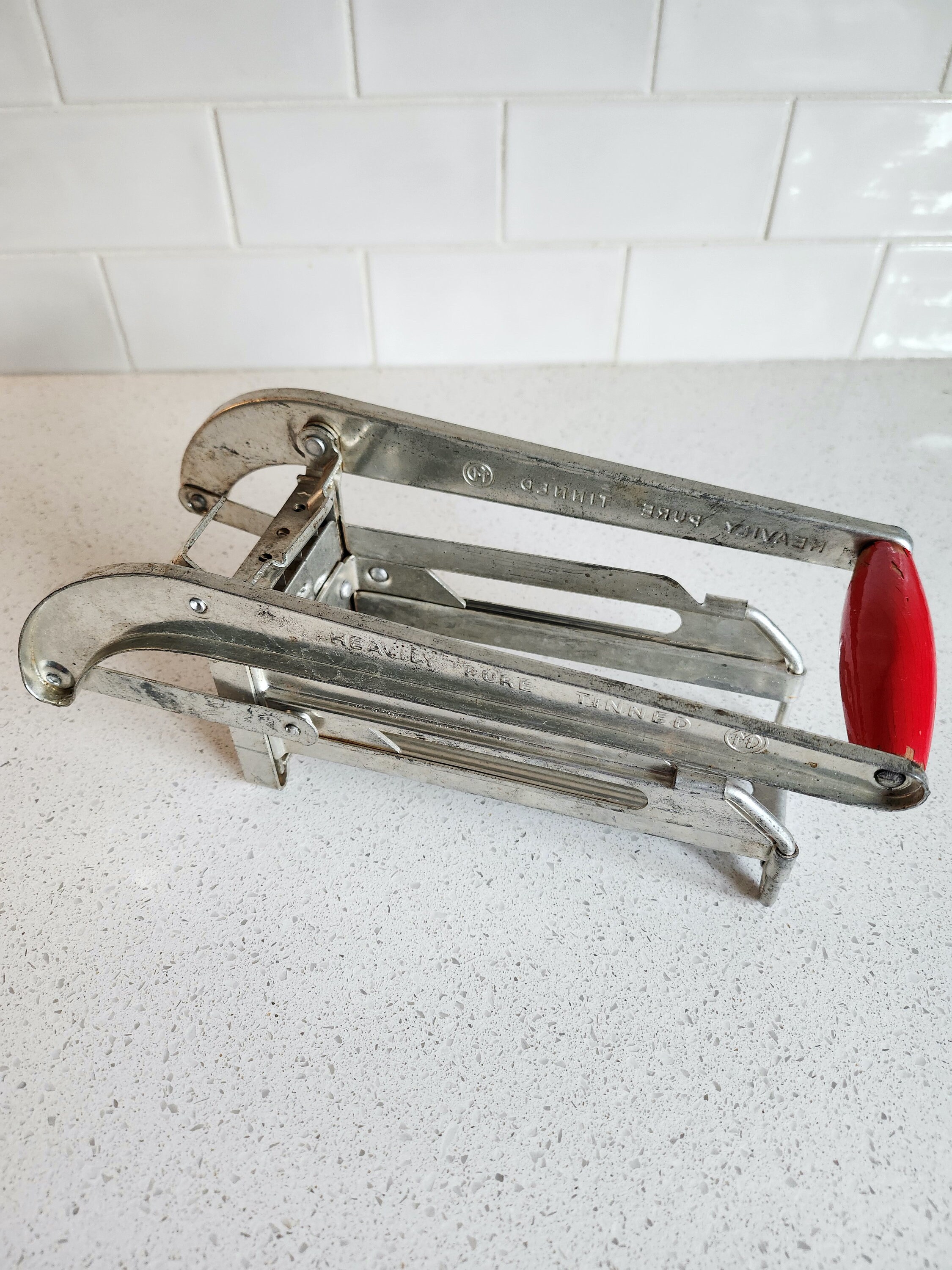 Vintage Ekco Miracle 2-In-1 French Fry Cutter w/ French Fry & Shoe String  Blade -  Log Cabin Decor