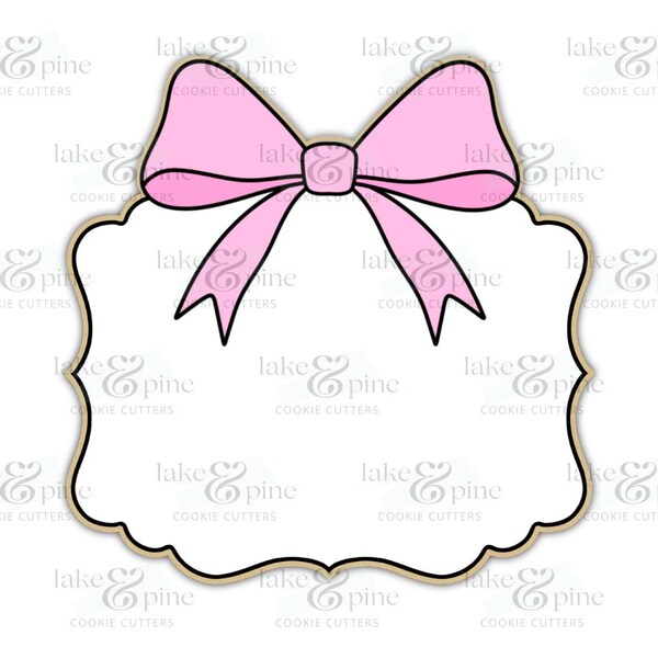 Plaque with Bow Cookie Cutter