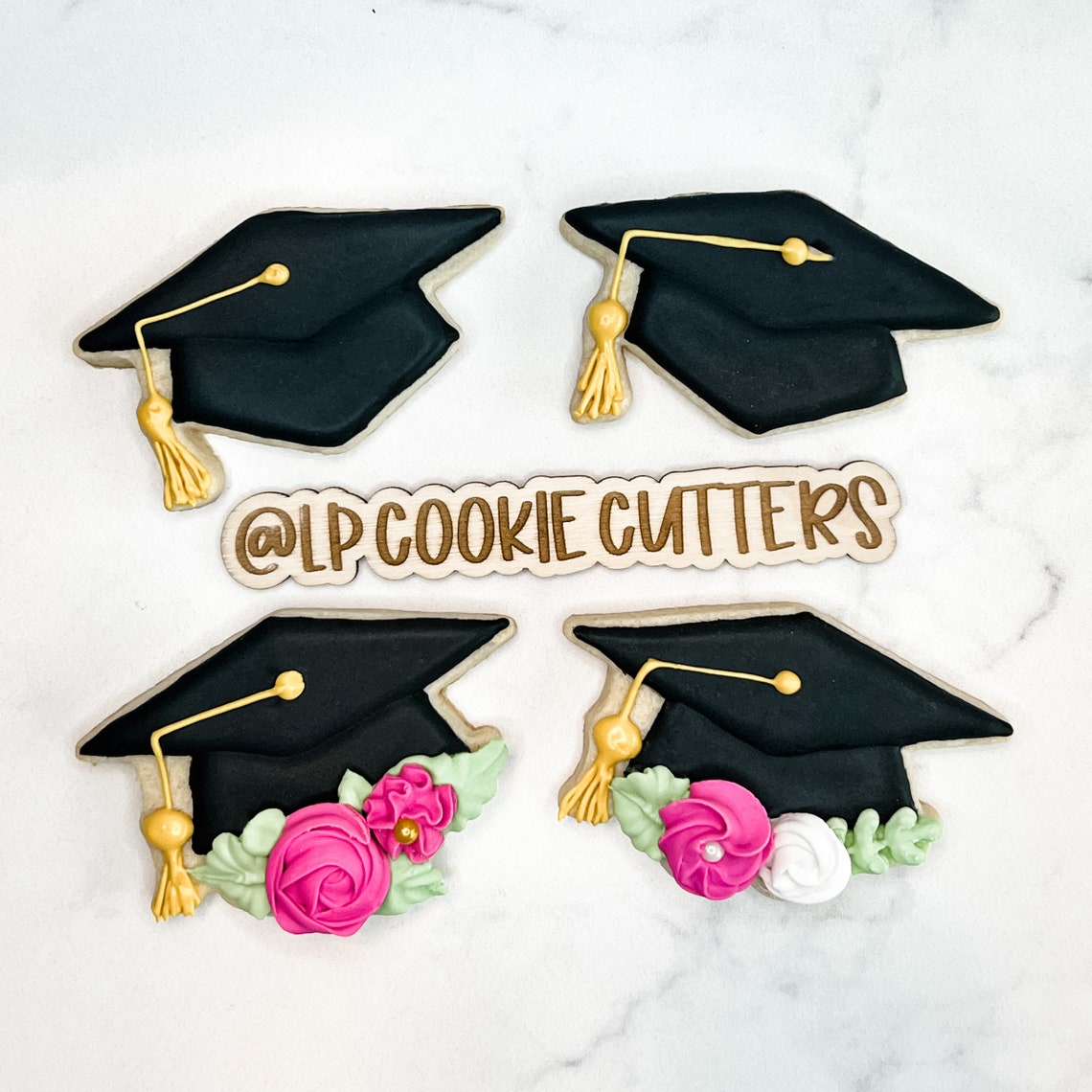 Floral Graduation Cap Cookie Cutter Etsy