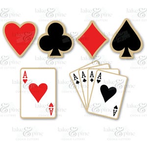 Playing Cards Cutter Set of 6, Poker, Blackjack