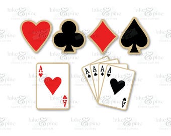 Playing Cards Cutter Set of 6, Poker, Blackjack