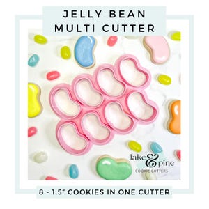 Jelly Bean Multi Cookie Cutter, 8 Jelly Beans 1.5&quot;