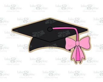 Coquette Bow Graduation Cap Cookie Cutter
