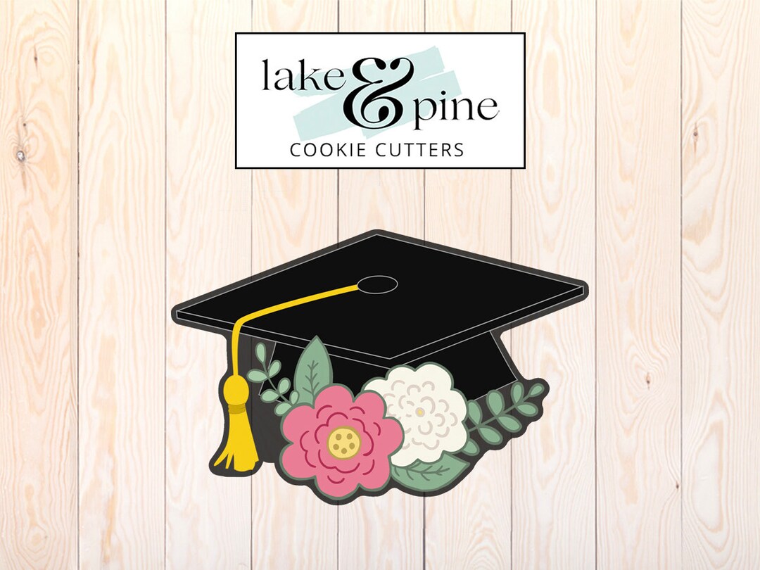 Floral Graduation Cap Cookie Cutter Etsy