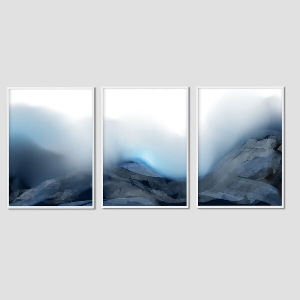 Blue Grey Wall Art Etsy