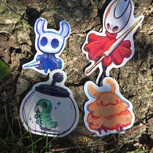 SilkSong - silk song -Hollow Knight Hornet The Knight Flea Grub Stickers