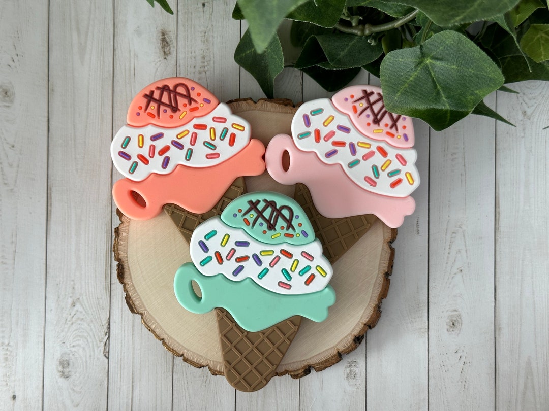 Ice Cream Silicone Teething Toy, Baby Teething Toy, Teether, Ice Cream