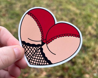 Vinyl Sticker 3” | Heart Butt | Laptop Sticker
