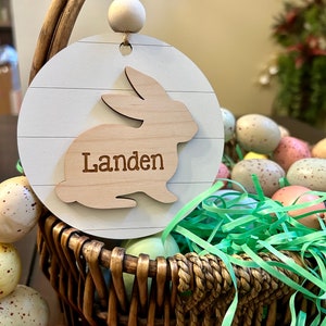 Easter Basket Tag/Easter Basket Name Tags/ Wooden Bunny Name Tags/ Wooden Name Labels/ Wooden Gift Labels/ Easter Gifts/