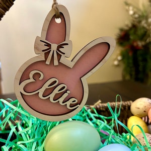 Easter Basket Tag/Easter Basket Name Tags/ Wooden Bunny Name Tags/ Wooden Name Labels/ Wooden Gift Labels/ Easter Gifts/