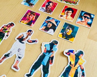 x20 Stickers Mortal Kombat Arcade 1992 Set – Retro Character Sprites & Classic Photos Collection