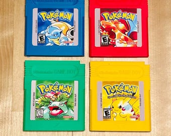 Pokémon Game Boy Cartridge Magnets – Red, Blue, Yellow & Green | Full-Size 3D Printed High-Quality Retro Game Decor