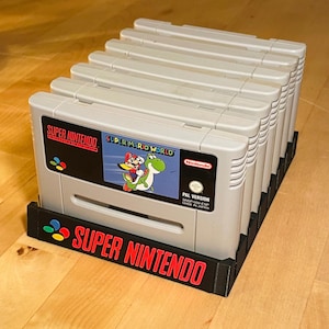 Individueller SNES-Spielständer (1–7 Steckplätze) – 3D-gedrucktes Super Nintendo-Moduldisplay – Retro-Organizer