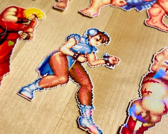 25x Street Fighter II Arcade 1991 Sticker Set – Retro Fighter Sprites & Classic Art | Vintage Gaming Stickers