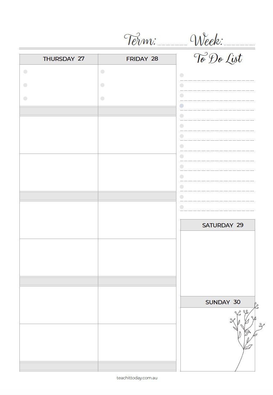 Teacher Planner 2022 Australia Printable Etsy Australia