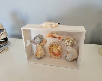 Sea Shell Nativity Scene for home accents. Tabletop, countertop, fireplace mantel, year round display