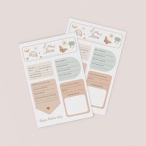 Fête des Mères imprimable | Tout sur ma mère | Cadeau fête des mères | carte postale pour maman | Page d'activité pour les enfants | Remplir la page de la feuille PDF | Impression