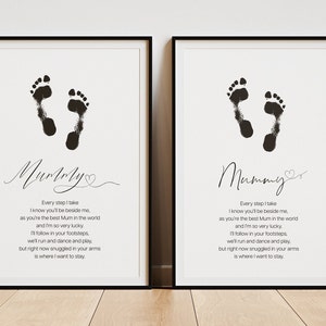 Happy Mother's Day Footprint Art Craft | Poem to Mum for Mother's Day Gift | First Mother's Day Gift from Baby | Nursery Memory Keepsake