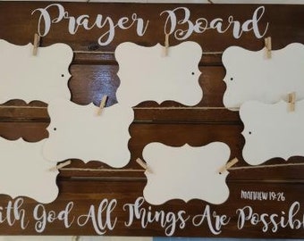 Prayer Request Board, Wood board, Christian, Biblical prayer, personalization option (Free US Shipping)
