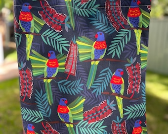 Lorikeets fabric bag