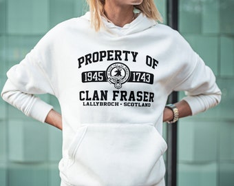 Outlander Hoodie, Clan Fraser, Outlander Sweatshirt, Womans Hoodie, Hoodie for Her, Jamie Fraser, Gift for Her, Gift for Him, Lallybroch