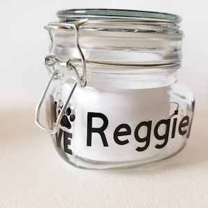 Personalized Pet Treat Jar, Cat Treat Jar, Pet Treat Jar, Personalized Cat Gift, Personalized Pet Gift, Cat Treat Container, Custom Cat Gift