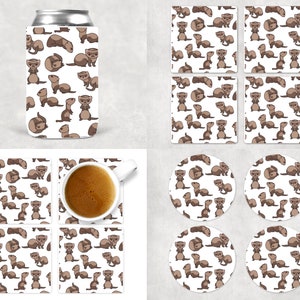 Ferret Can Cooler, Ferret Drink Coaster, Ferret Can Holder, Ferret Coaster, Ferret Can Coaster, Ferret Gift, Ferret Lover, Ferret Owner Gift