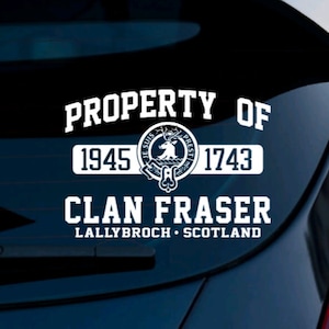 Sticker Outlander, sticker voiture Outlander, clan Fraser, Sticker Outlander, vinyle autocollant Outlander, décoration Outlander, Jamie Fraser, sticker libellule