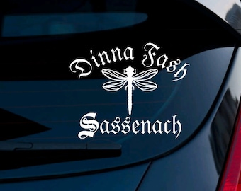 Outlander Decal, Outlander Car Decal, Dinna Fash, Outlander Sticker, Outlander Vinyl Decal, Outlander Decor, Jamie Fraser, Dragonfly Decal