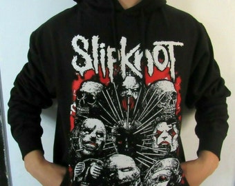 Slipknot Faces Hoodies Heavy Metal Rock Band Pullover Men's Sizes